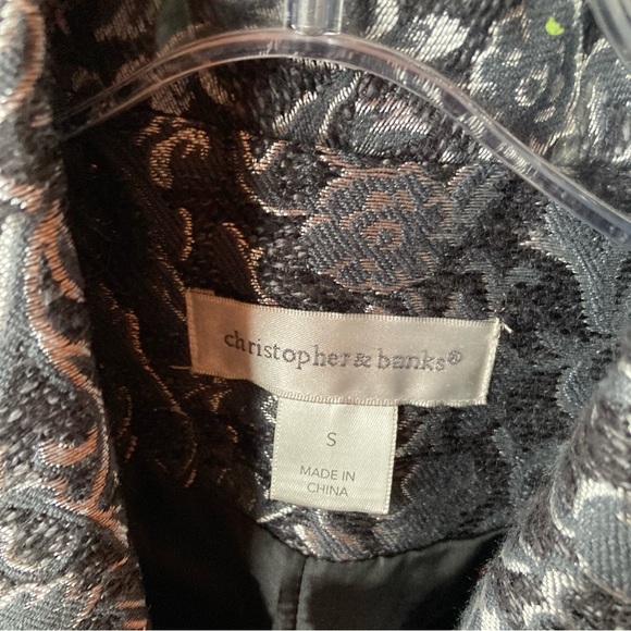 Christopher & Banks SmallMetallic Floral Brocade Vest - Picture 3 of 7